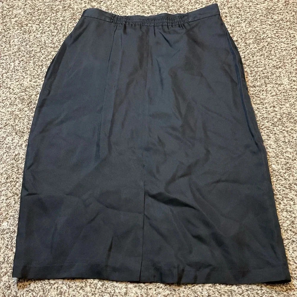 Vintage Frank Young 100% Silk Black High Waist Pencil Skirt - Picture 4 of 5